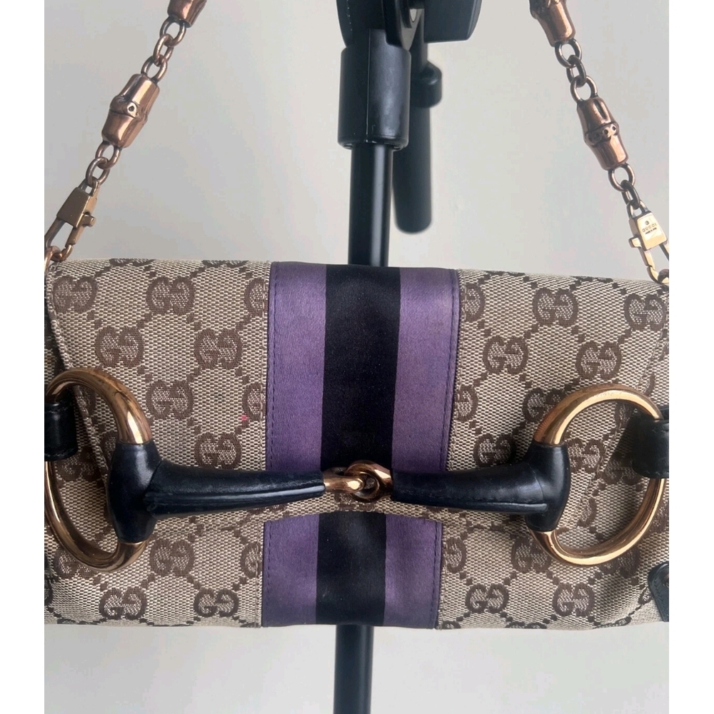 Gucci Shoulder Bag in Brown and Purple with Iconic GG Monogram SOLD